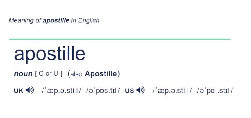 Meaning - what is an apostille?
