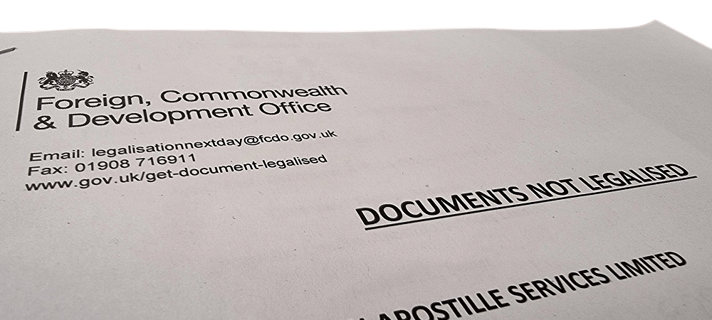 Document rejected by the FCDO