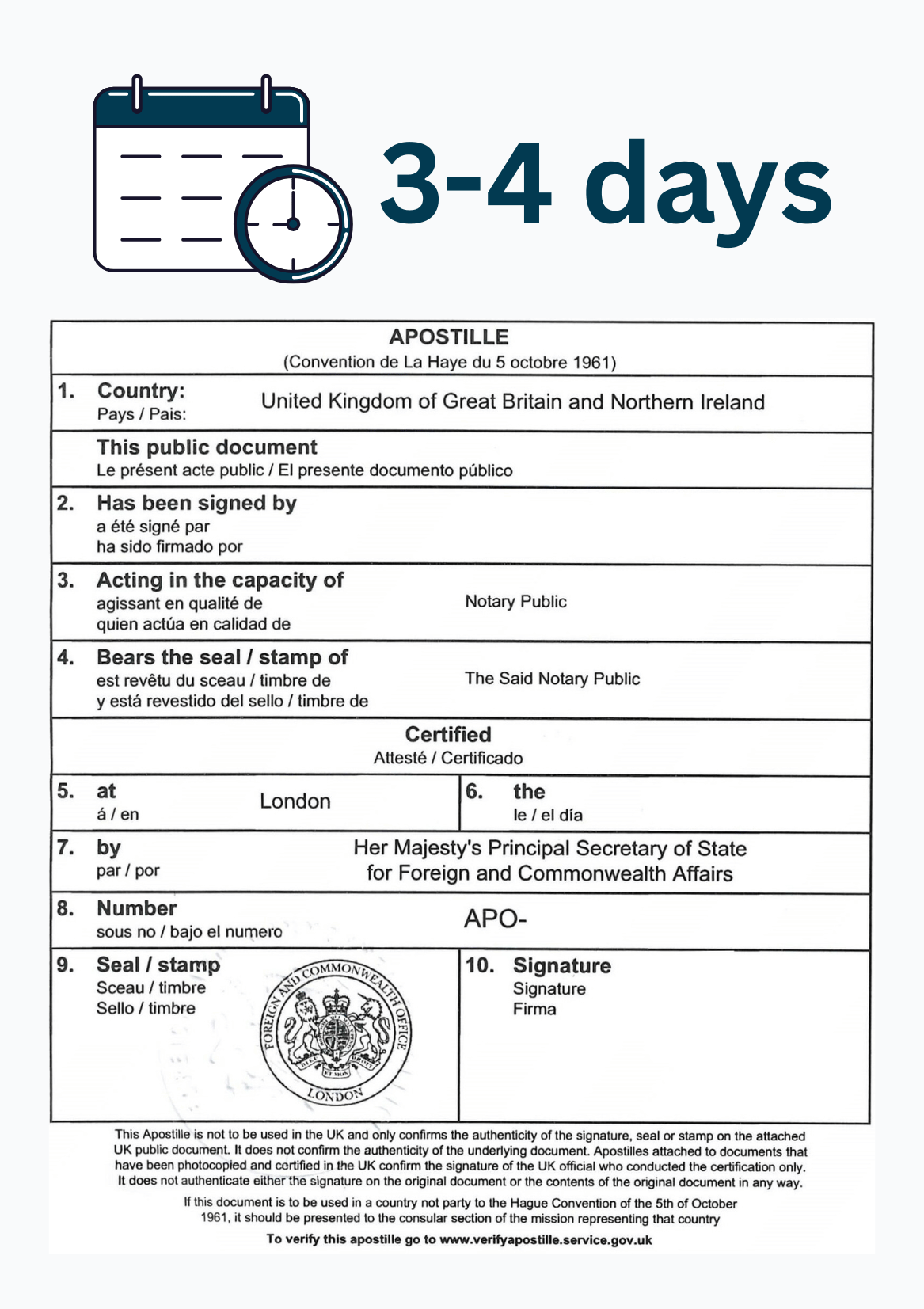 3-4 Day Apostille Service