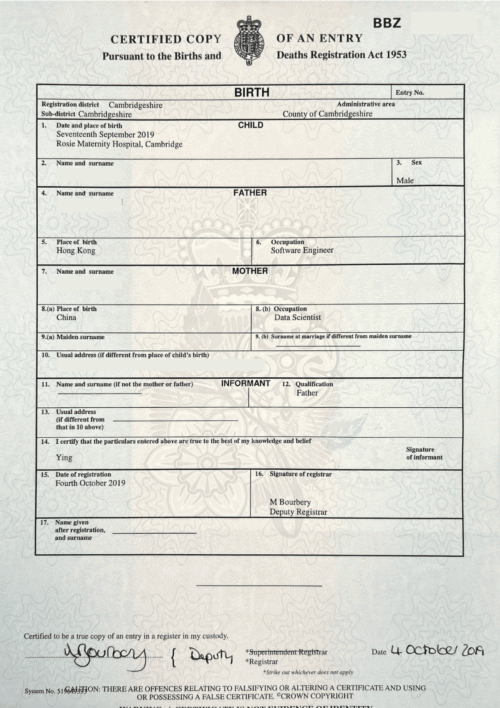 Apostille for Birth Certificate