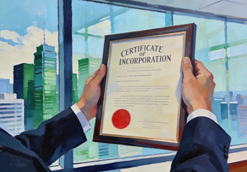 UK Certificate of Incorporation in a frame