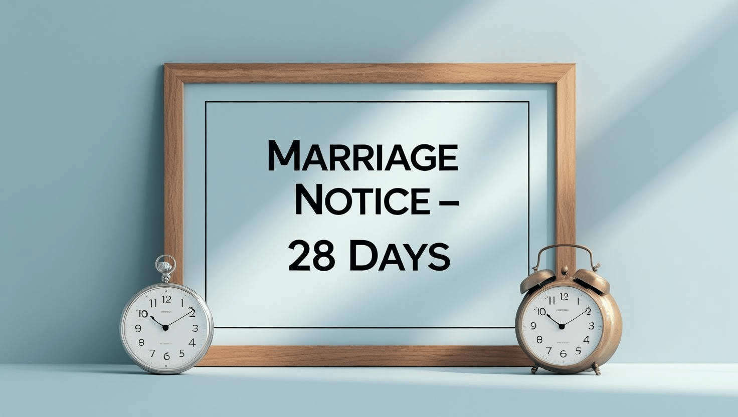 Illustration of a 28-day marriage notice board for a CNI in the UK.