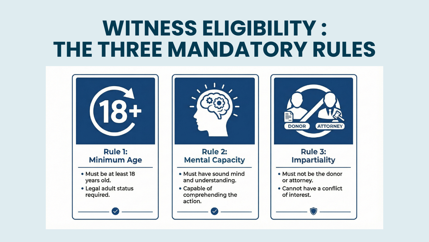 Witness eligibility – The three mandatory rules