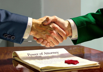 witnessing a power of attorney with wax seal stamp
