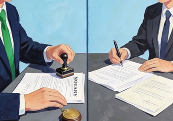 Comparison of notary public and solicitor handling document certification