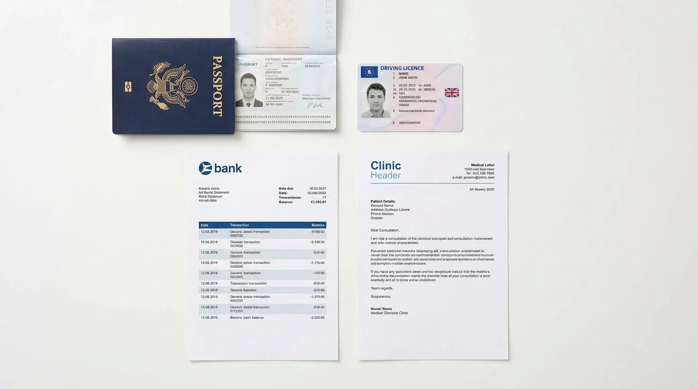 Collection of official documents accepted for birth certificate correction