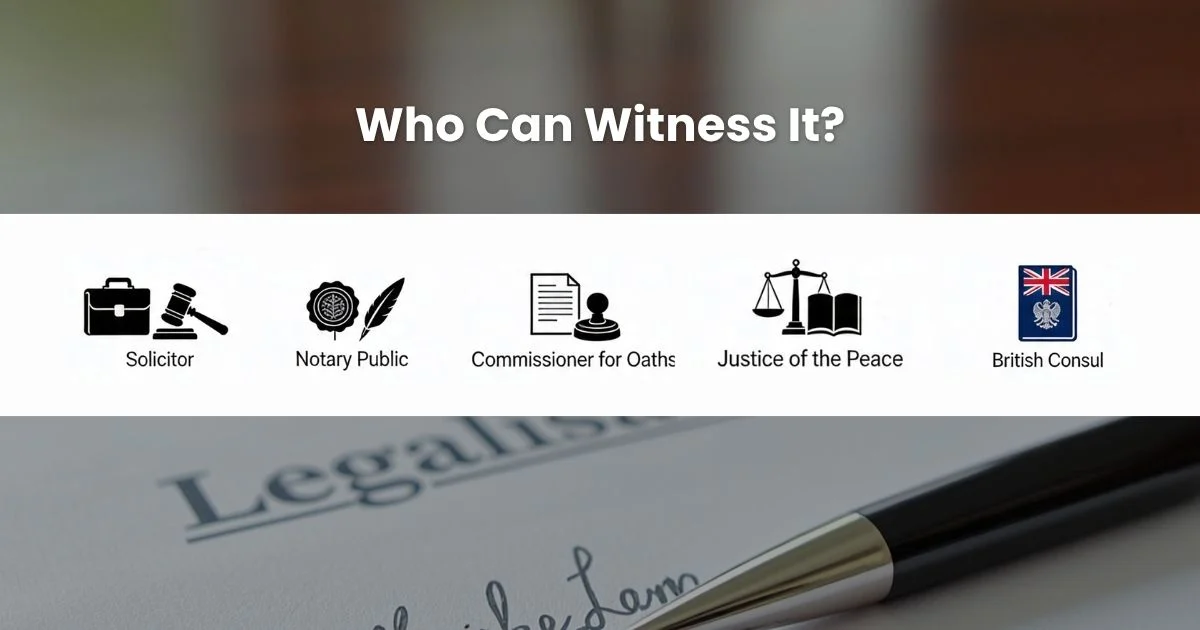 Authorised professionals who can witness a declaration of solvency