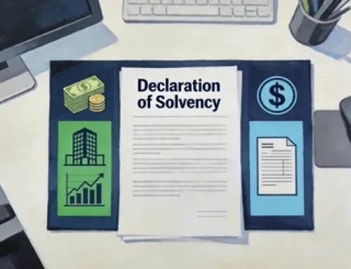 Statutory declaration of solvency: template, witness and legalisation