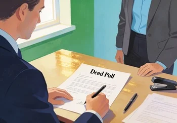 Person signing a deed poll with an independent witness present