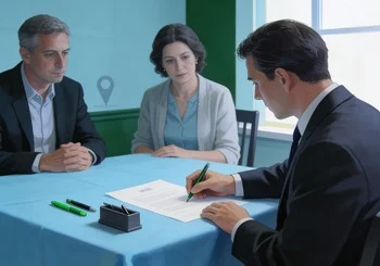 Person signing a will in front of two witnesses