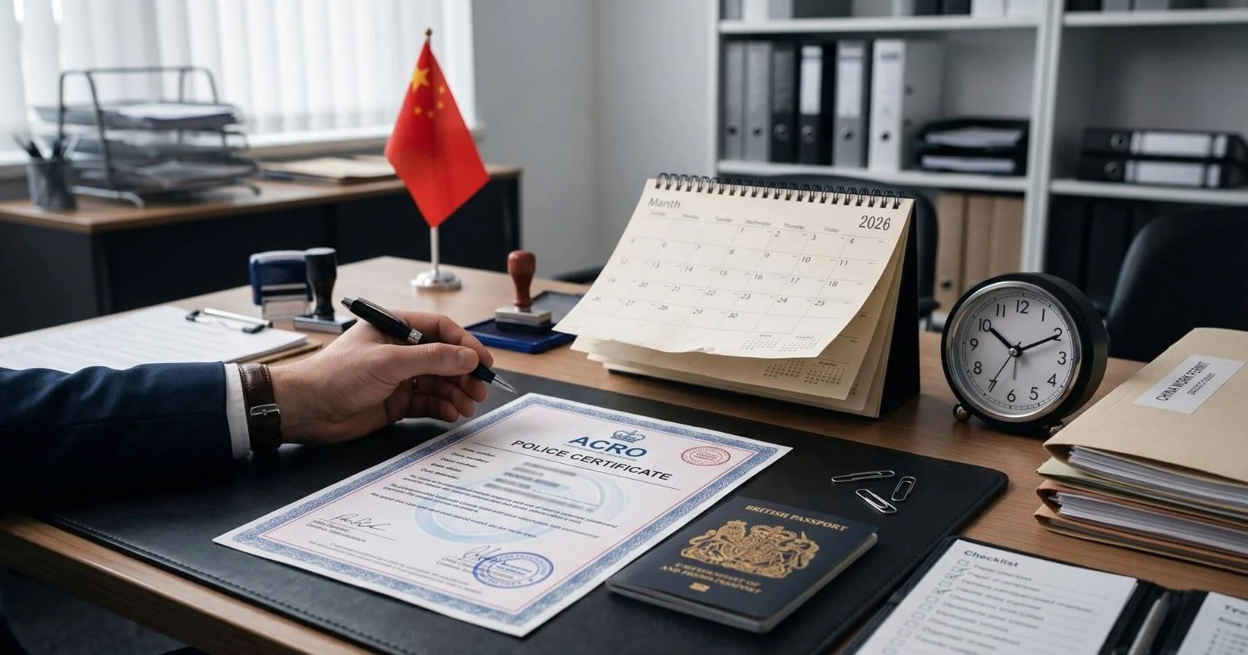 ACRO criminal record certificate and calendar for teaching English in China