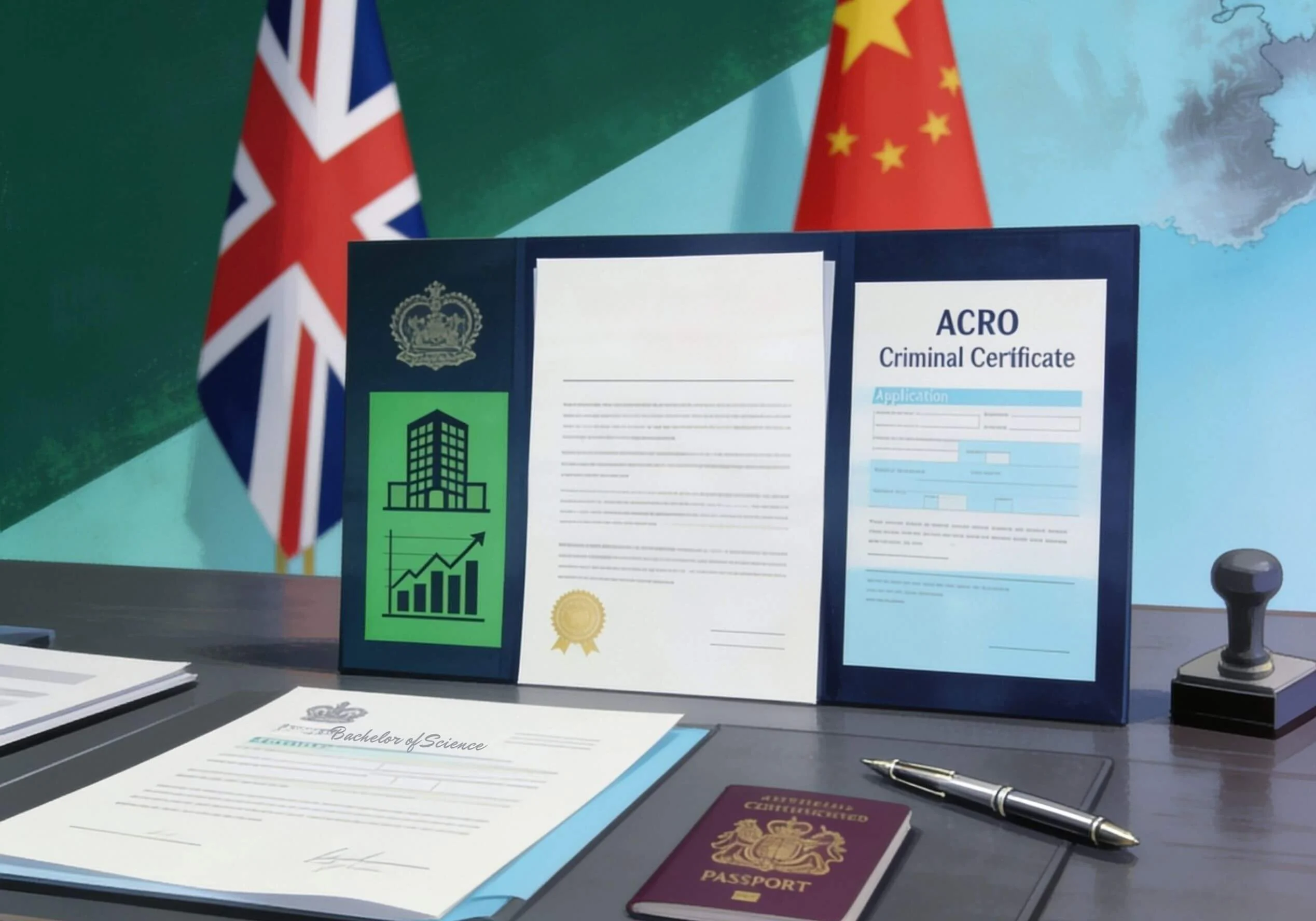 UK teacher documents for teaching English in China including degree, TEFL certificate and criminal record check
