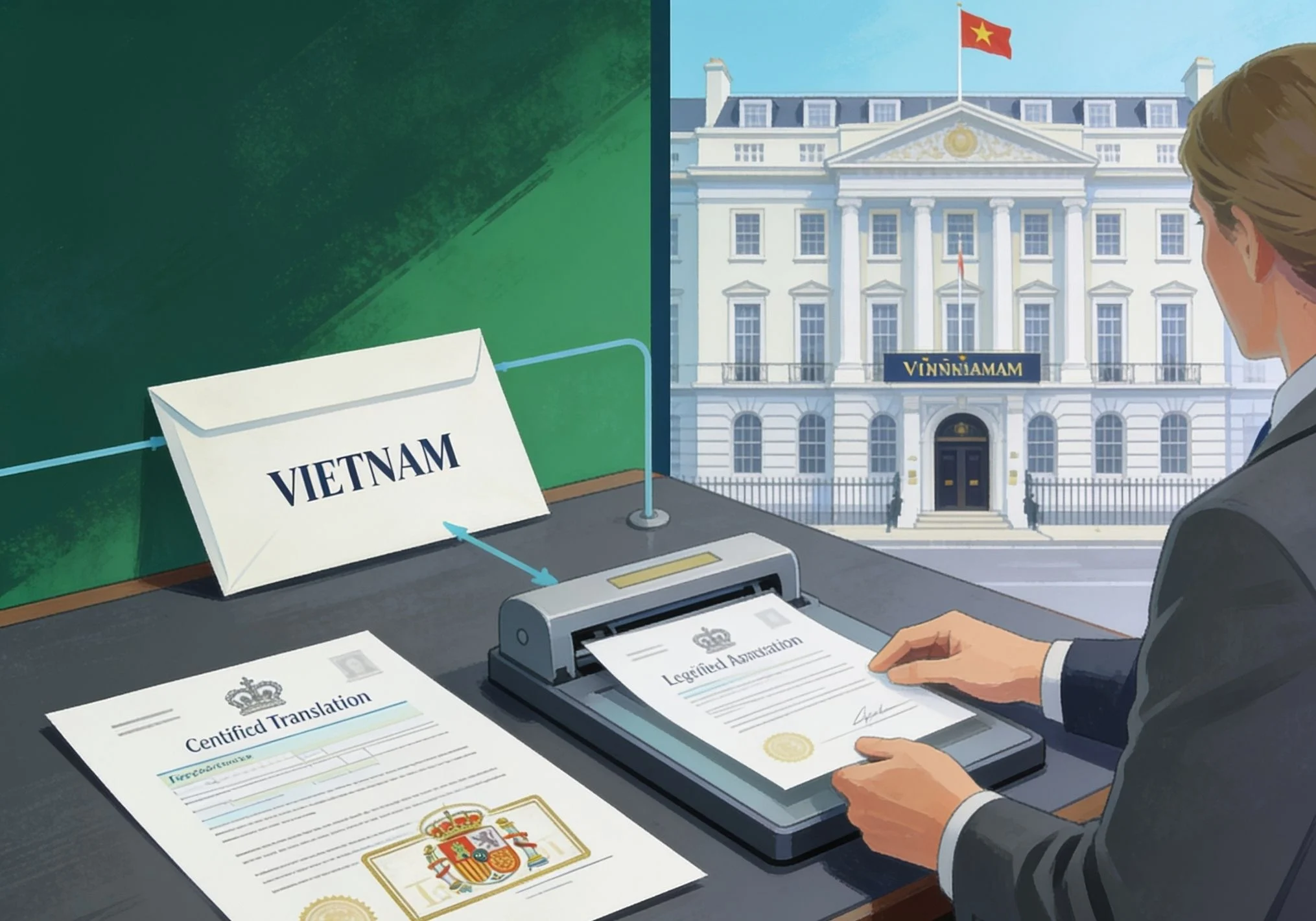 UK public document with FCDO apostille showing the Vietnamese Embassy legalisation step removed